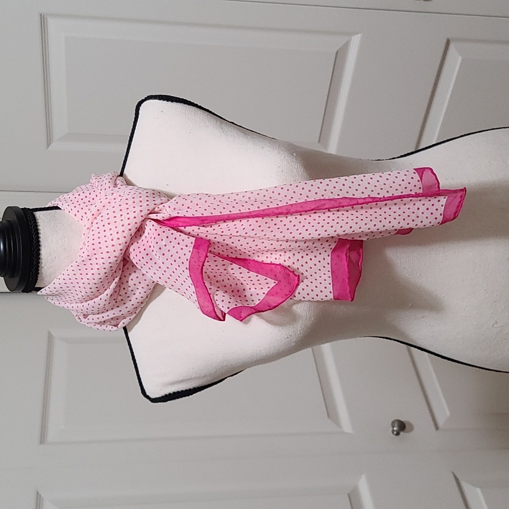 Banana Republic Pink Dot Silk Scarf